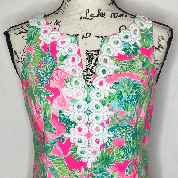 Lilly Pulitzer Sleeveless Summer Resort Party Pink Jungle Animal Print Dress - Picture 3 of 12